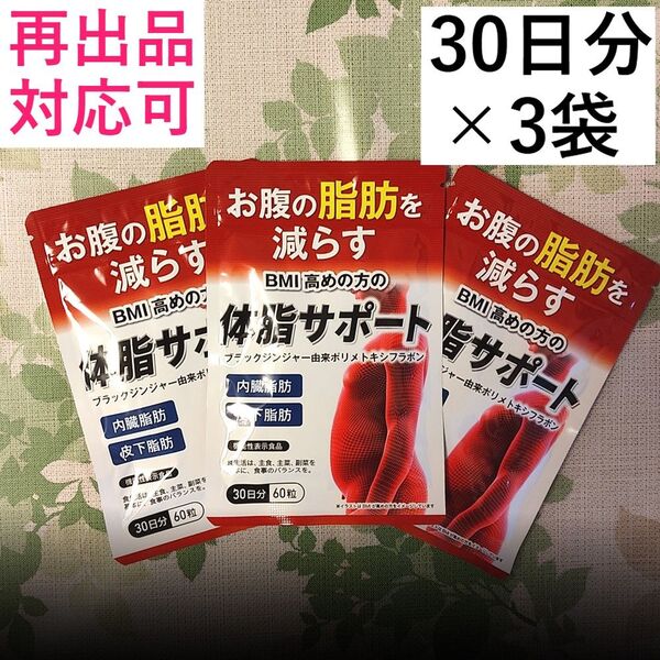 【3袋】体脂サポート 30日分×3袋 (90日分) ダイエットサプリ