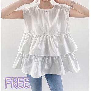 チュニック Tシャツ 春 夏 フレンチスリーブ シャツ 体型カバー 妊婦 マタニティホワイト 白 ノースリーブ トップス