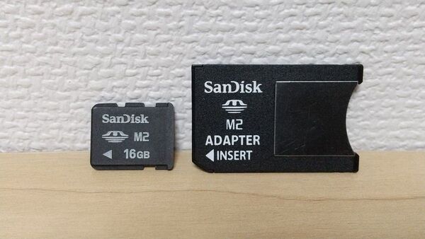 SanDisk メモリースティックマイクロ M2 16GB フォーマット済 アダプター付き