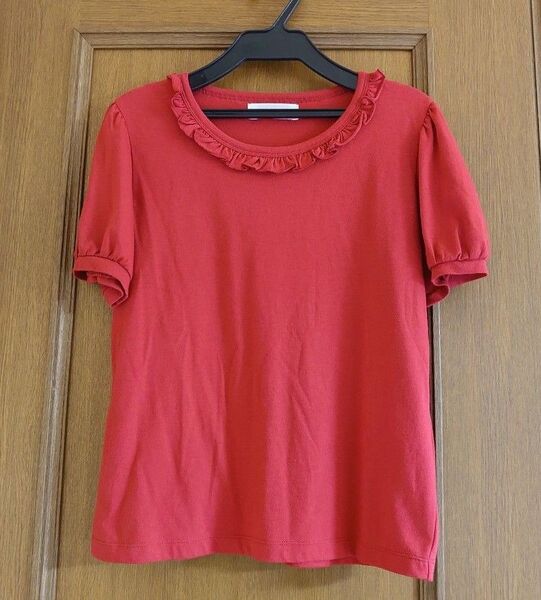 Jane Marple フリルカットソー ジェーンマープル Tシャツ プルオーバー レッド 赤