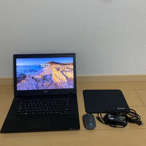 NEC ノートPC VK23 15.6型 Win11Pro 4GB 256GB マウス マウスパッドセット CREAMSODA