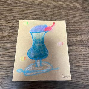絵画01 パステル画 メロンソーダ