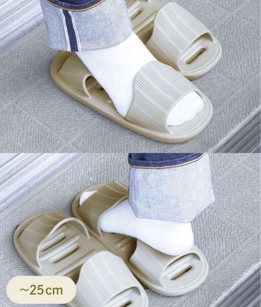 【アイボリー】 両履き軽量スリッパ 3coins スリーコインズ