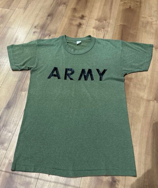 U.S ARMY ミリタリー 半袖Tシャツ カーキ メンズ レディース 男女兼用 Mサイズ ロゴ 綿100%