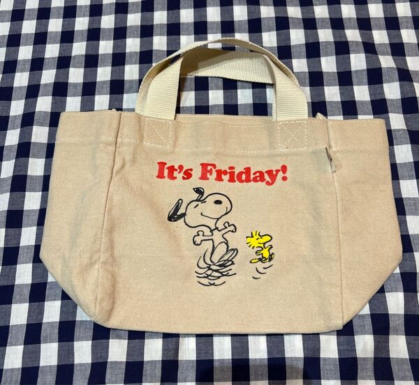 SNOOPY スヌーピー ミニトートバッグ 生成り アーバンリサーチ コラボ ランチバッグ 65周年
