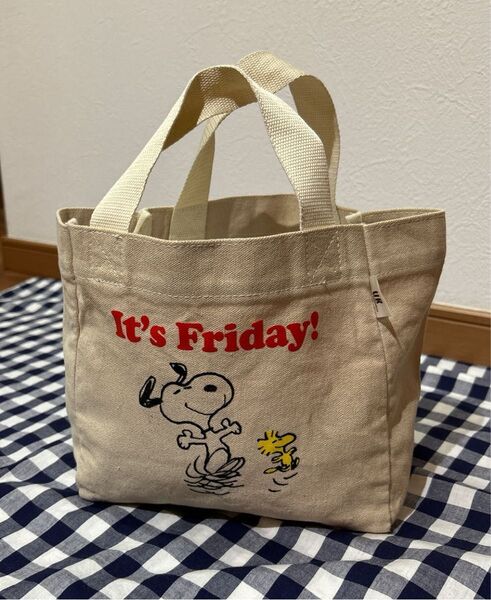 SNOOPY スヌーピー ミニトートバッグ 生成り アーバンリサーチ コラボ ランチバッグ 65周年