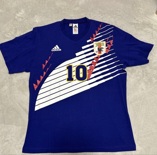 【未使用】日本代表 アディダスadidas サッカー ユニフォームTシャツ ドーハの悲劇 ラモス瑠偉 半袖