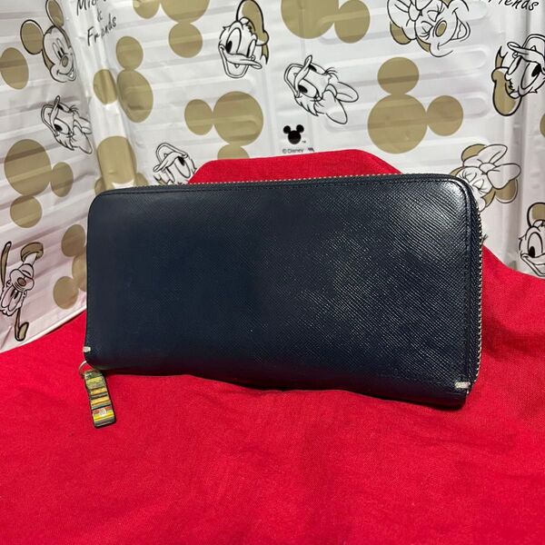 PaulSmith ポールスミス長財布 ジップストローグレイン ネイビー!