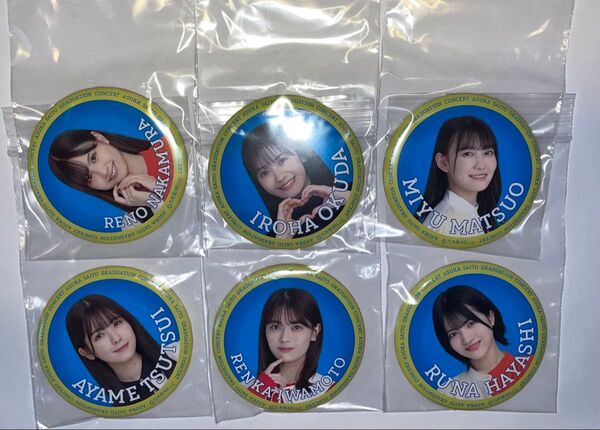 乃木坂46 缶バッジ 齋藤飛鳥卒業コンサートver. 筒井あやめ.岩本蓮加など、計6個