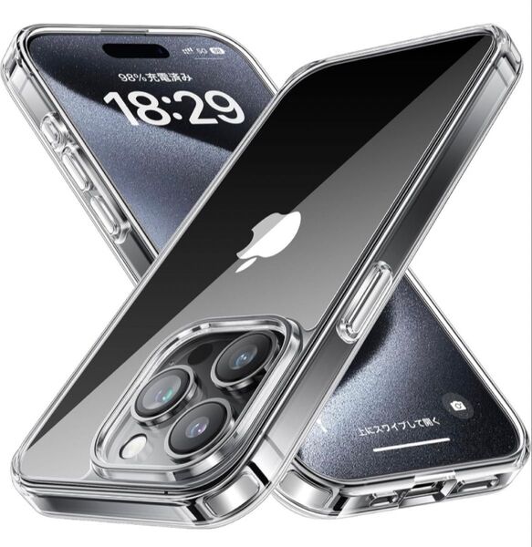 NIMASO iPhone15Pro用 クリアケース 耐衝撃 米軍MIL規格
