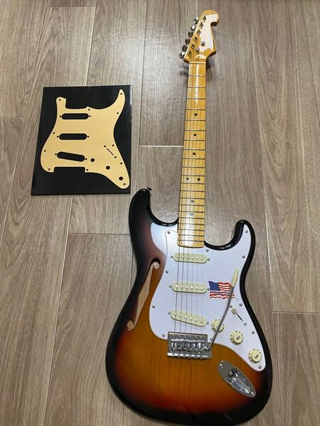 新品 エレキギター SX ストラトキャスター シンライン メイプル アノダイズドピックガード付 Fender