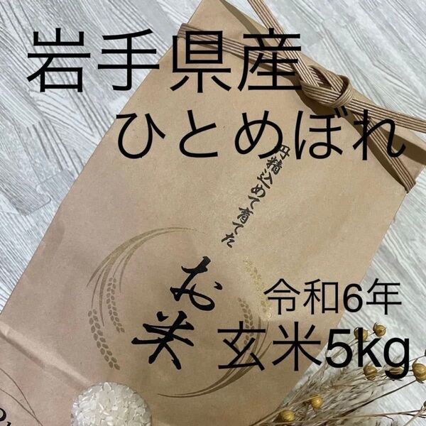 お米 令和6年岩手県産ひとめぼれ 色彩選別済み 玄米5kg