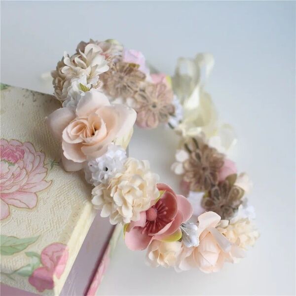 新品 ベビー 花かんむり ヘアバンド カチューシャ ドレス 結婚式 花冠 七五三
