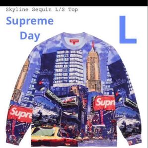 Supreme Skyline Sequin L/S Top Day Lシュプリーム スカイライン ブルー blue ロンT