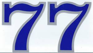 /防水 数字 7 seven 七番 ステッカー 2点セット ナンバーリング カウント ゼッケン スマホ タブレット PC ネーム ヘルメット TS-138NS-7X2