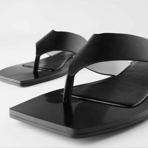 ZARA ザラ トングサンダル フラットサンダル スクエアトゥ