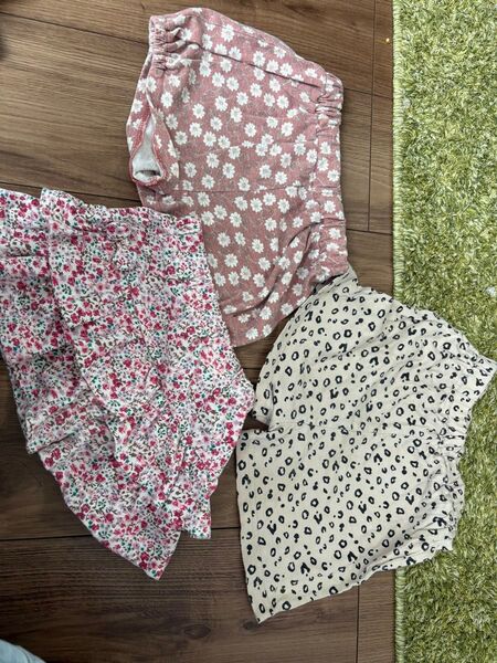 80 90 100 3着セット 保育園用 洗い替え 泥遊び 女の子 ハーフパンツ キッズ 子供服汚れ等気にならない方!
