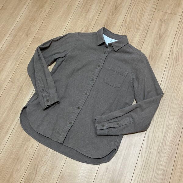 無印良品 レディース MUJI フランネルシャツ サイズM モカブラウン 綿100 コットン100