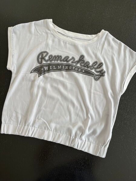 【THE EMPORUM】レディース Tシャツ カットソー トップス 半袖 クルーネック ライトグレー 丈短め Mサイズ
