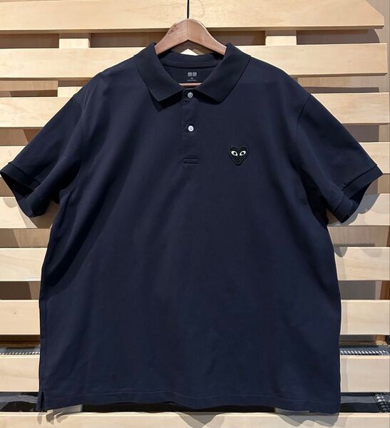 リメイク ビッグ ポロシャツ ハート ネイビー 3XL