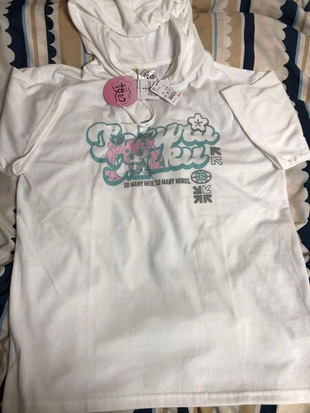 A. 桜ミク 初音ミク フード付き半袖Tシャツ サイズM ボーカロイド MIKU パーカー