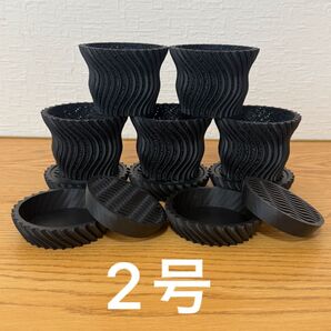 3Dプリンター鉢 メッシュ構造 2号 5個 受け皿セット TR0032g5set