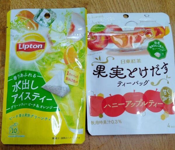 Lipton 水出しアイスティー&日東紅茶 ハニーアップルティー 2点セット