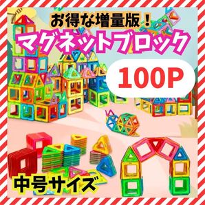【フォロー割あり】マグネットブロック 知育玩具 おもちゃ モンテッソーリ 大きめ 100P