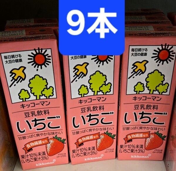 【値引き不可】9本 いちご 賞味期限2025年8月 豆乳飲料 200ml