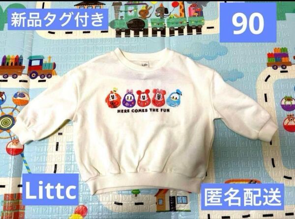 新品タグ付き Littcミッキーフレンズ だるま 和柄 トレーナー90