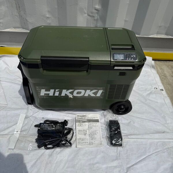 【動作良好】HiKOKI コードレス冷温庫 UL18DB カーシガー&AC充電器付き