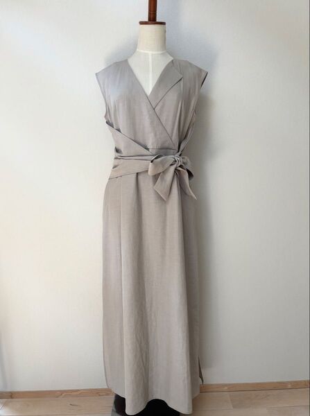 極美品☆アルアバイル 21SS シャンブレー カシュクール ワンピース ロング