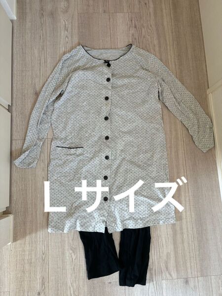 長袖マタニティパジャマ Lサイズ 上下セット