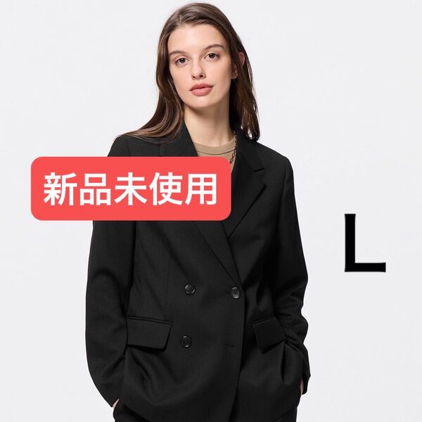 【完売品】GU ダブルブレストジャケットZ ブラック L