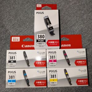 Canon、キャノン、PIXUS、ピクサス、純正、インク、BCI- 380/381 大容量 未使用 5色セット、カートリッジ