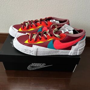 新品 未使用 KAWS × sacai × Nike Blazer Low Team Red 27.5cm