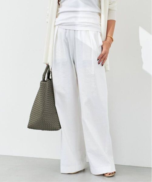 Deuxieme Classe STRETCH TWILL タックパンツ ホワイト新品36