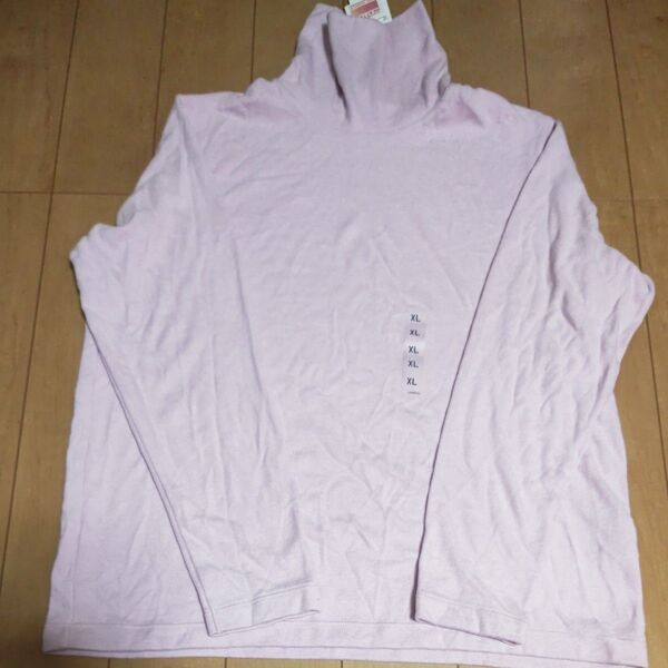 新品未使用 ユニクロ ヒートテックフリースタートルネックT(長袖) WOMAN ピンク XL