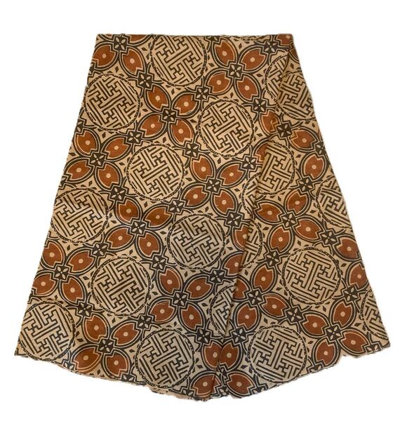 インドネシアバティックプリント ジャワ更紗 brown 約105cm×204cm ファブリック 伝統工芸品 batik 高級布