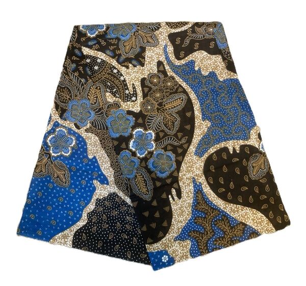 インドネシア バティックプリント バリ更紗 blue (約105cm×約204cm) コットン100% batik 高級布