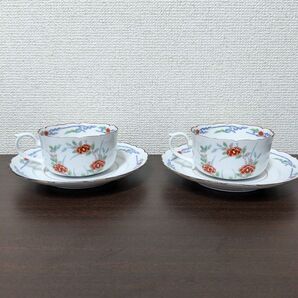 有田焼 西山 花柄カップ&ソーサー 2客セット