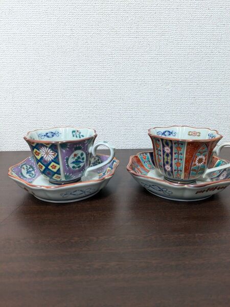 有田焼 未峰窯 六角形カップ&ソーサー 2客セット