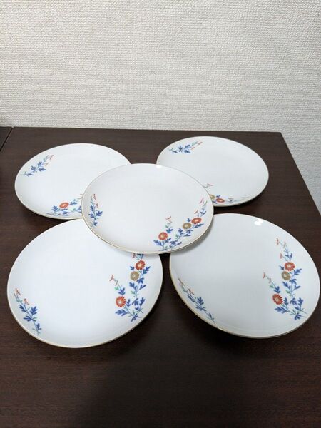 深川製磁 小皿5枚セット 菊の花柄
