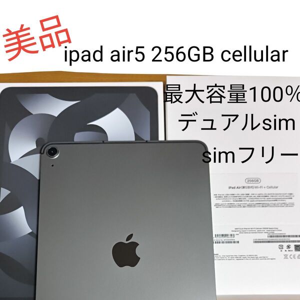 ipad air 第5世代 cellular 256GB スペースグレー
