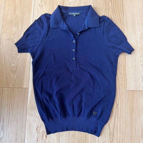 【美品】MACKINTOSH LONDON ネイビー ポロシャツ 38 M 半袖 ニットポロシャツ ニット トップス カットソー