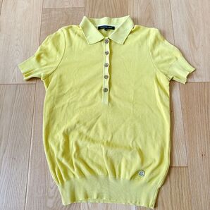 【美品】MACKINTOSH LONDON イエロー ポロシャツ 38 M 半袖 カットソー 薄手 ニット