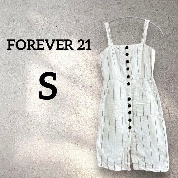 FOREVER 21 【S】ストライプ ノースリーブワンピース