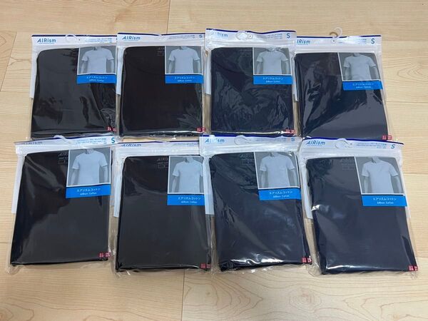 ユニクロ エアリズムコットンクルーネックT メンズS 8枚セット 新品