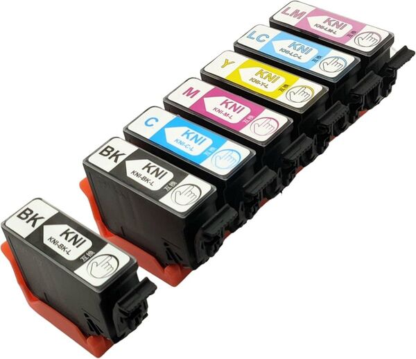 EPSON用互換インクカートリッジ KNI-6CL-L+KNI-BK(目印:カニ) 6色7本セット(黒2本) エプソン用