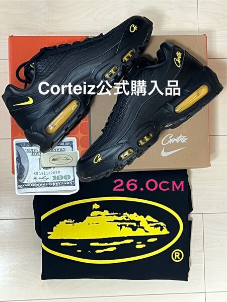 【コーテイズ公式サイト購入品】 Corteiz × Nike Air Max 95 “Black and Tour Yellow”